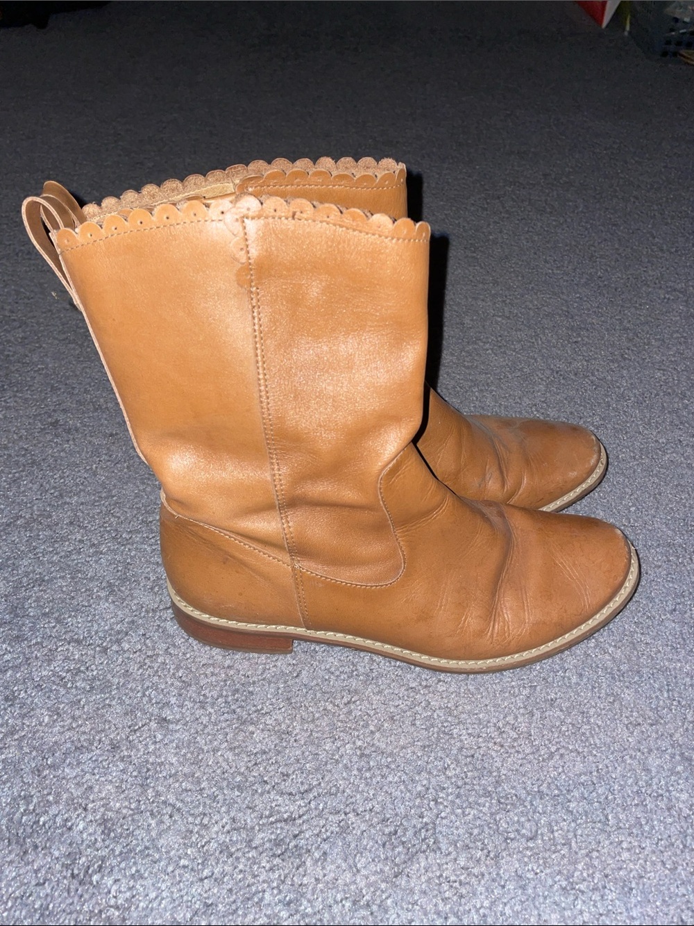 Women's Jack Rogers Tan Leather Mid-Calf Boots